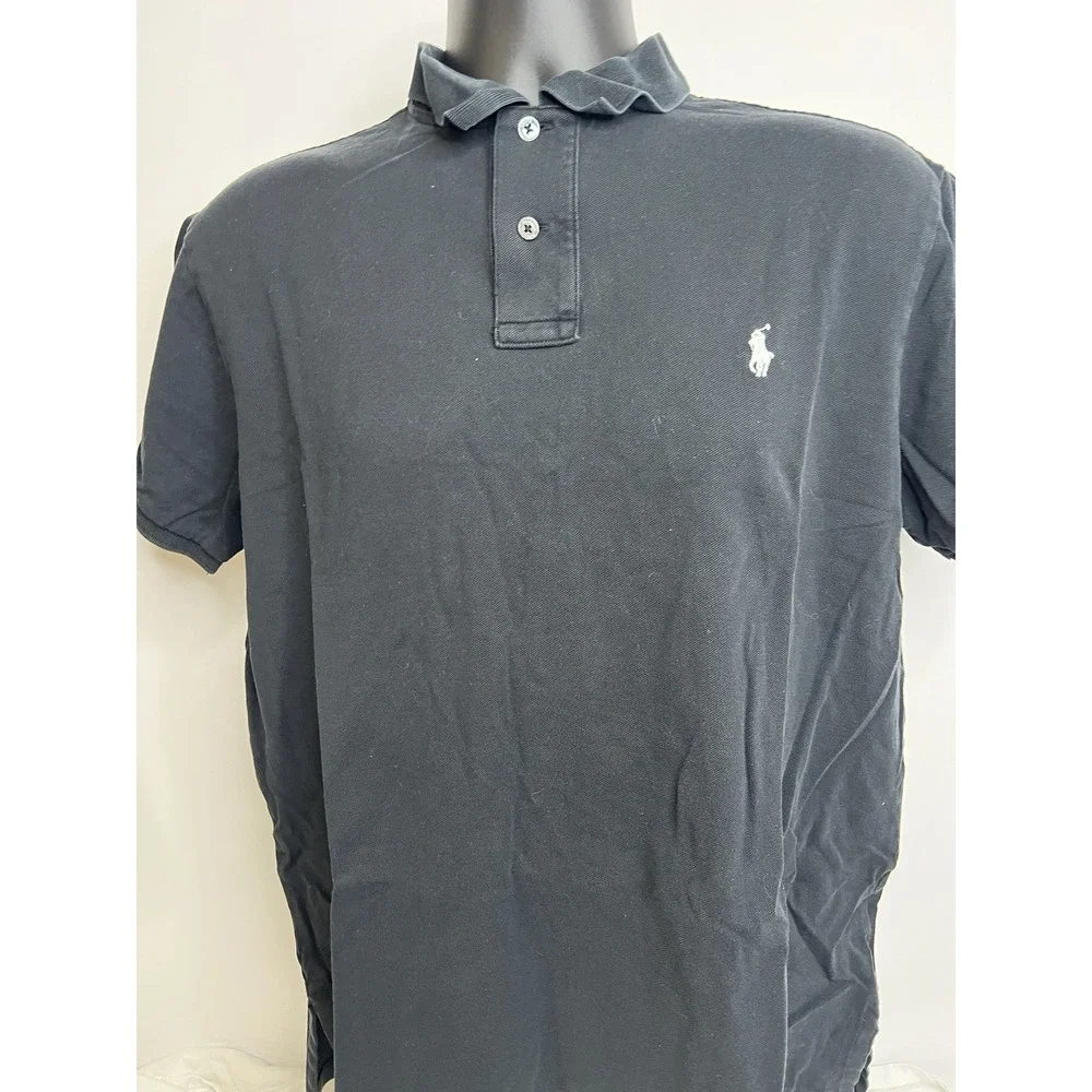 Polo Ralph Lauren‎ Men's Large Shirt Short-sleeve Pima Stretch Mesh Black